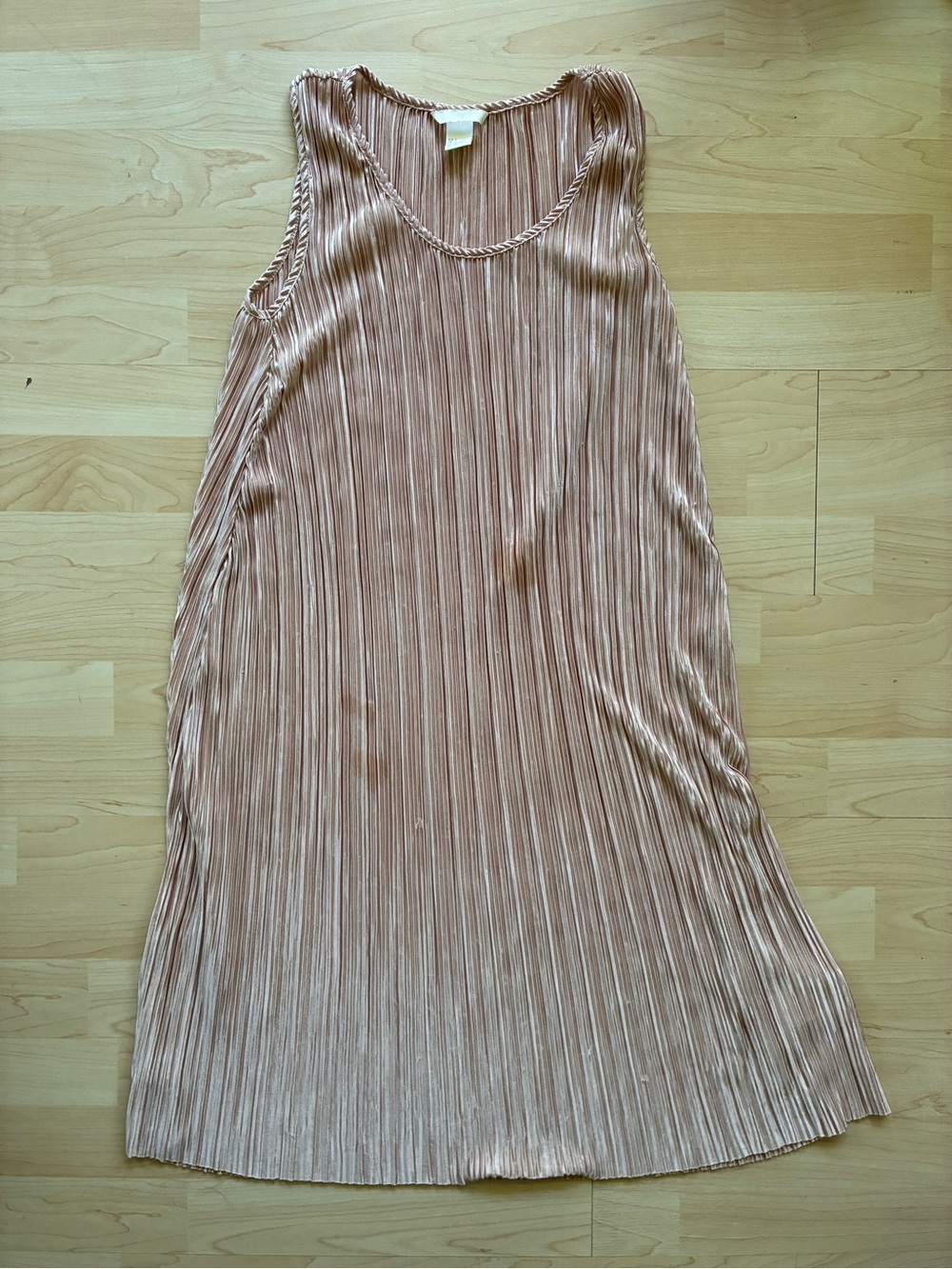H&M Sleeveless Pleated Pink Tank Women Dress